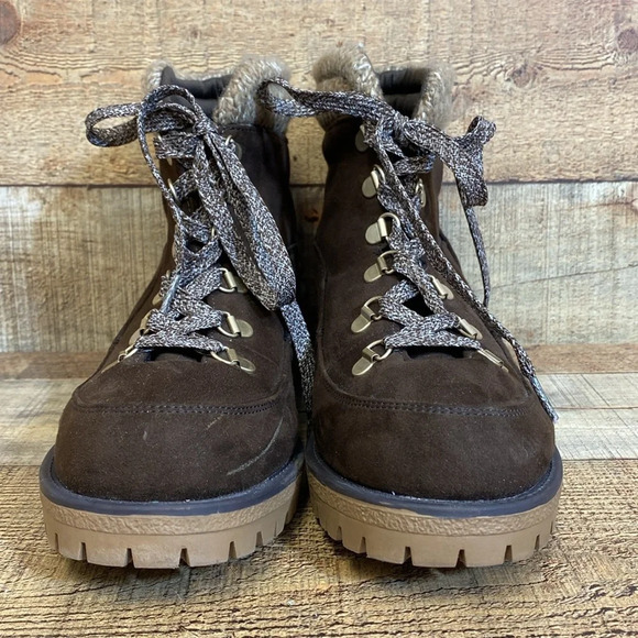 True Craft Markie Hiking Booties Womens Size 10 M Brown Tan Lace up Ankle Fabric - Picture 2 of 14
